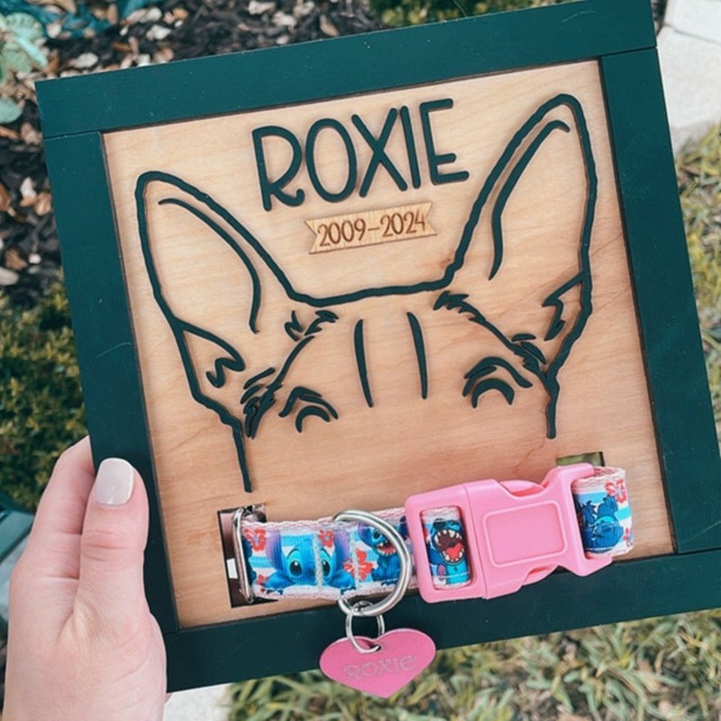 Personalized Dog Ear Collar Pet Memorial Frame Pet Loss Gifts