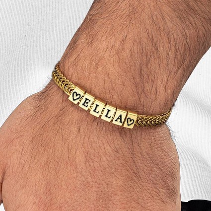 Personalized Men's Bracelet With Custom Beads For Husband Boyfriend Gifts