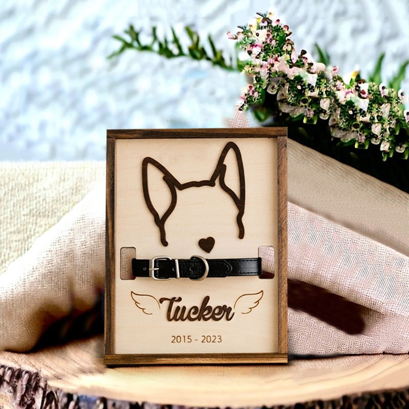 Personalized Loss of Pet Collar Frame Memorial Gift For Pet Lovers