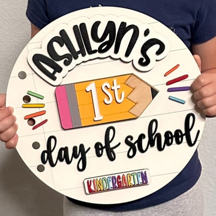 Personalized Interchangeable Back to School Sign 1st Day of School Photo Prop