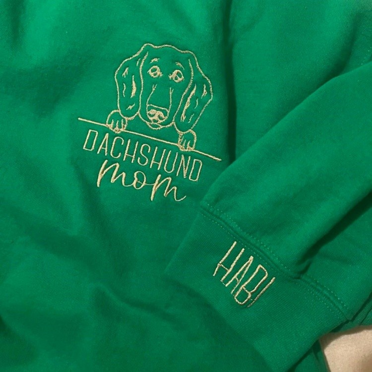 Custom Embroidered Pet Portrait Outline Sweatshirt For Pet Lover Gifts