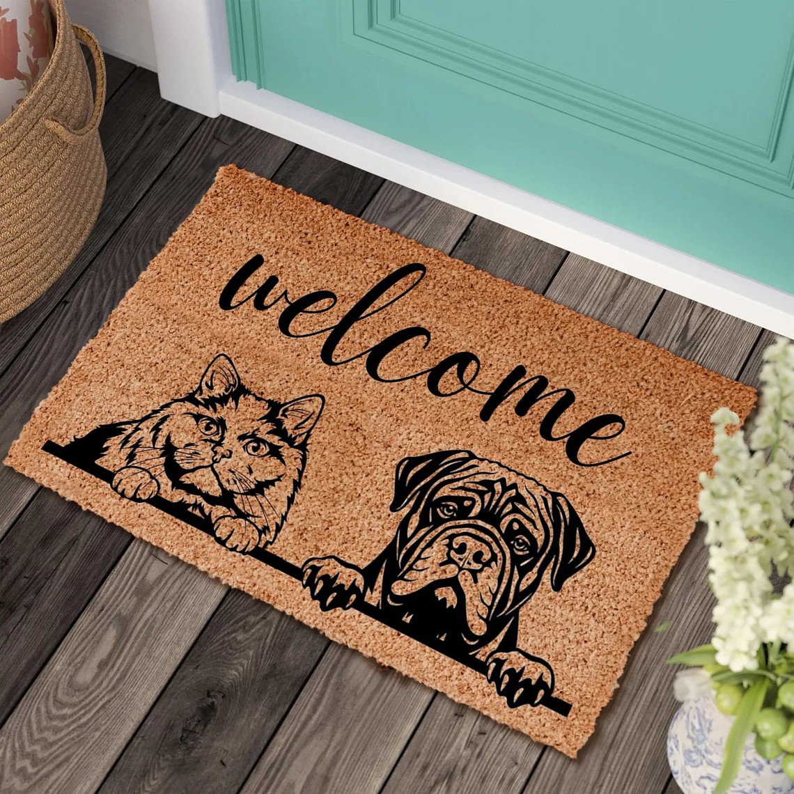 Personalized Dog Cat Pet Welcome Door Mat Housewarming New Home Gift