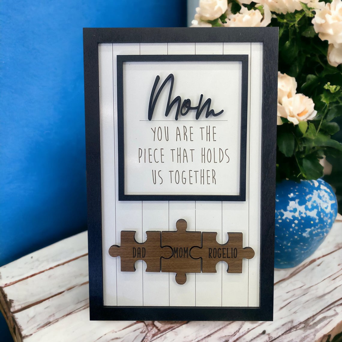 Personalized Mom Puzzle Sign Unique Wood Sign For Mother's Day Gift