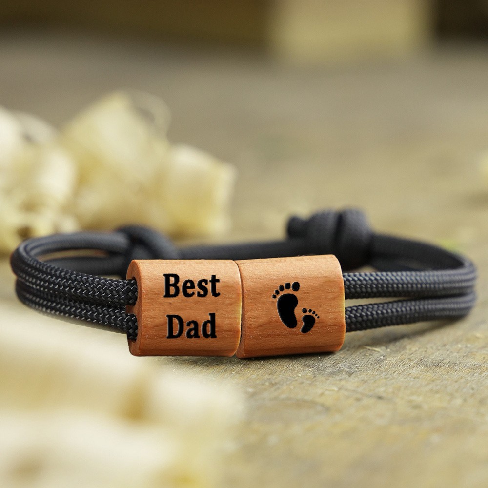 Custom Men's Best Dad Bracelet With Custom Beads Gift For Father's Day