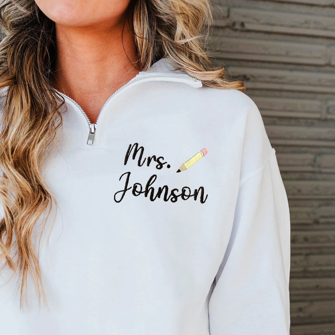 Personalized Teacher Embroidered Sweatshirt Graduation Gift for a New Teacher