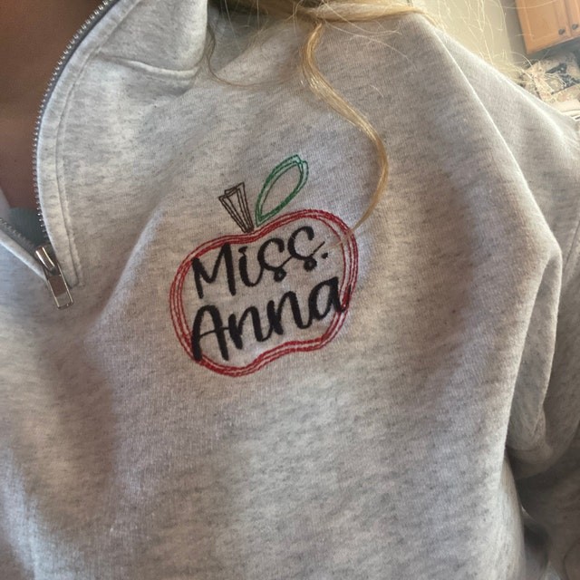 Personalized Embroidered Teacher Sweatshirt Graduation Gift for a New Teacher