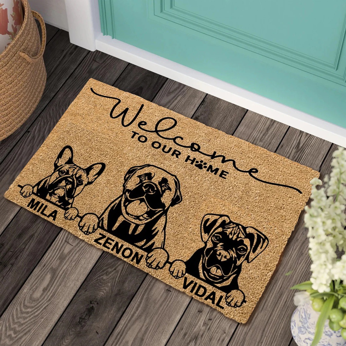 Personalized Dog Cat Pet Welcome Door Mat Housewarming New Home Gift