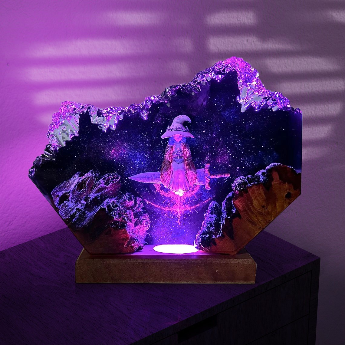 Resin Wood Table Lamp Art Home Decor