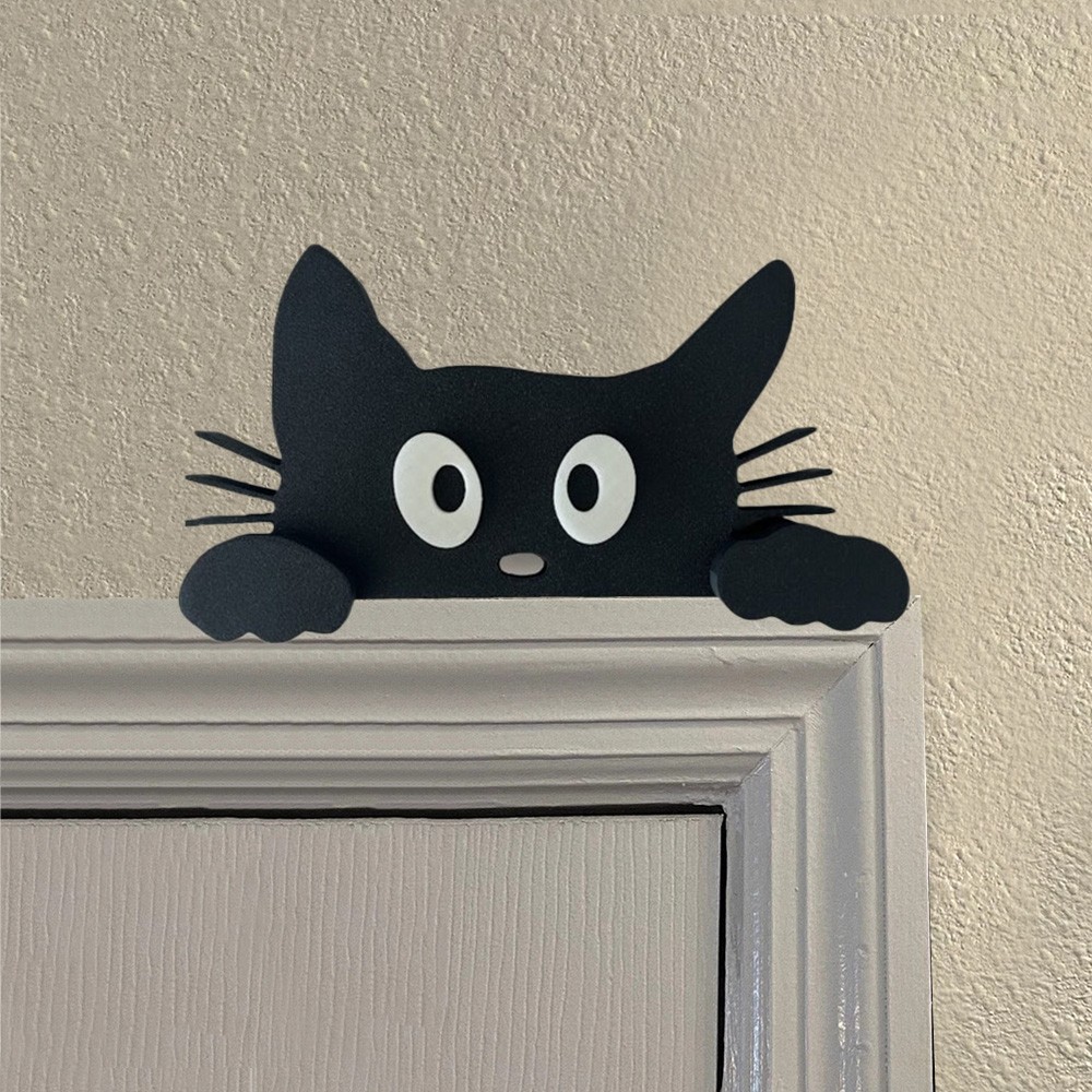 Halloween Black Cat Door Topper Home Decor