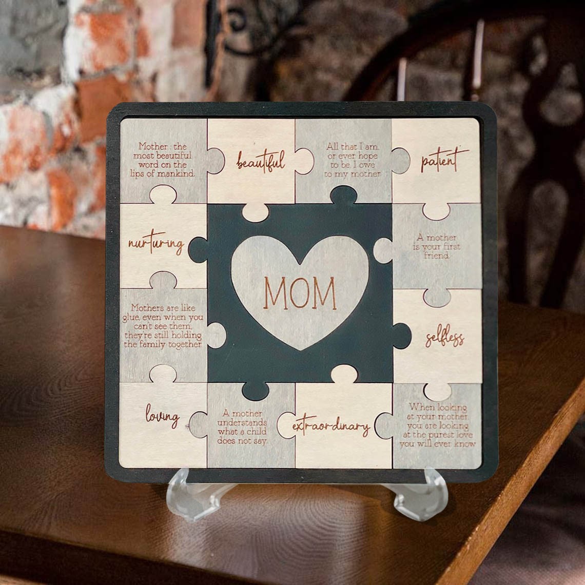 Personalized Mom Puzzle Sign Unique Wood Sign For New Mom or Mom To Be Gift