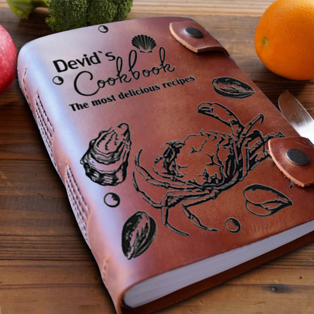 Personalized Leather Recipe Book For Mom Grandma Family Christmas Gift