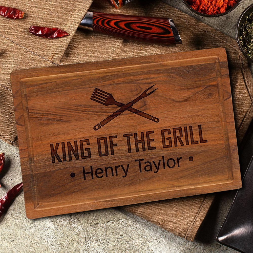 Personalized Cutting Board BBQ Themed Grill Master For Father's Day Gift Ideas