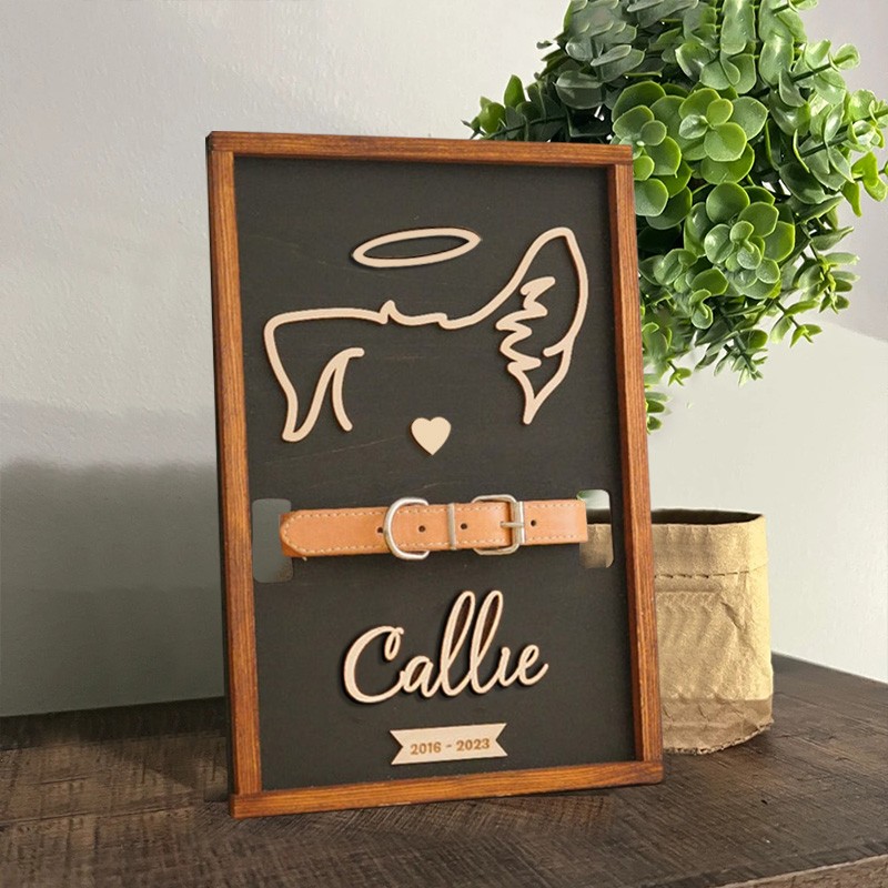 Personalized Loss of Pet Collar Frame Memorial Gift For Pet Lovers