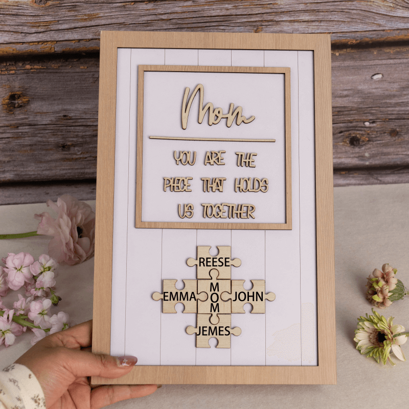 Personalized Mom Puzzle Sign Unique Wood Sign For Mother's Day Gift