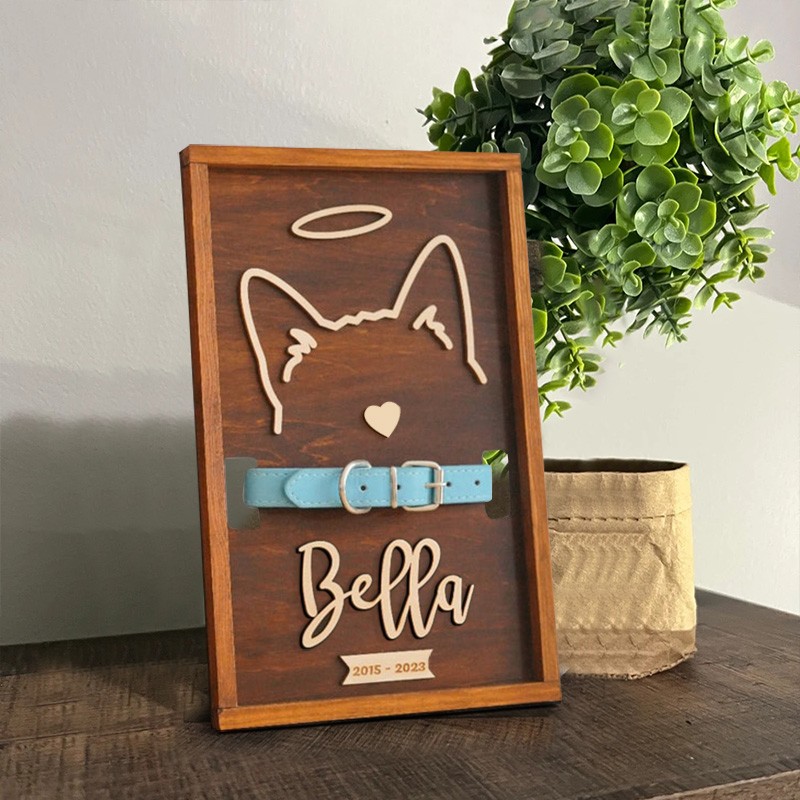 Personalized Loss of Pet Collar Frame Memorial Gift For Pet Lovers