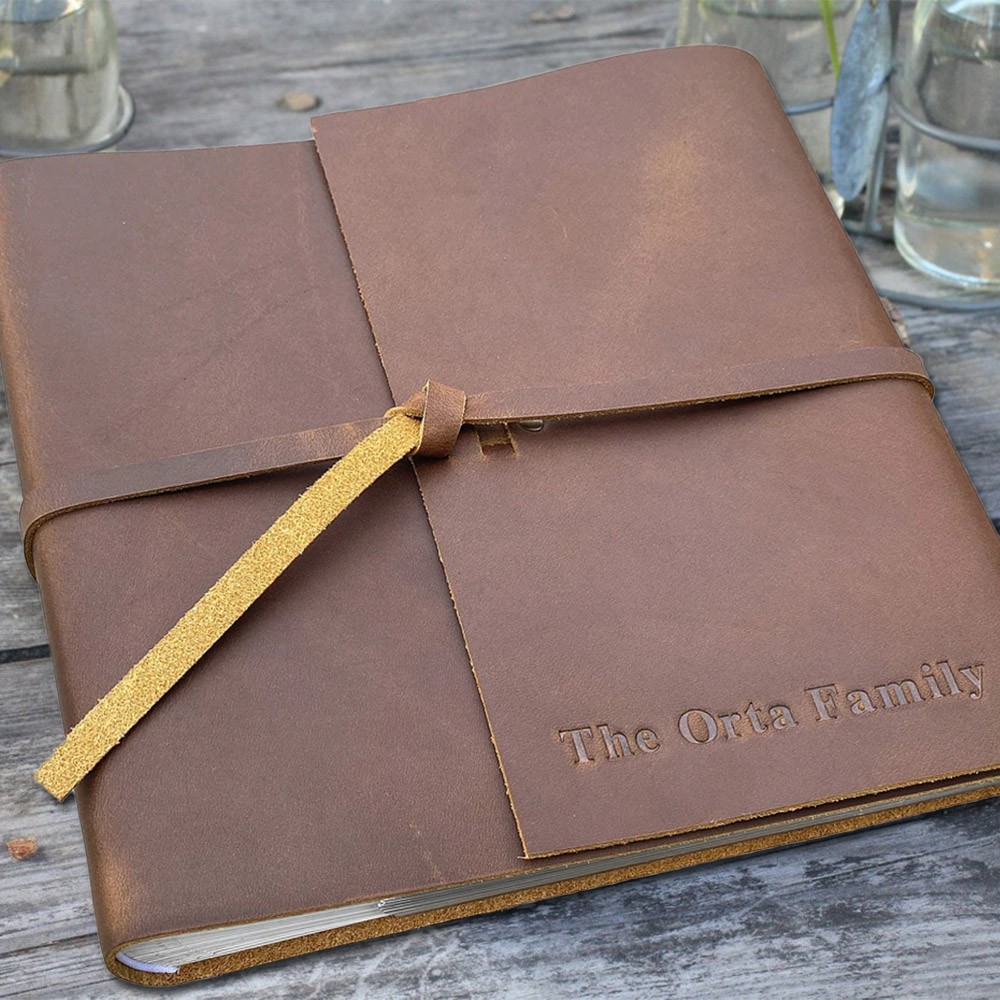 Personalized Leather Photo Album For Family Anniversary Wedding Gift Ideas