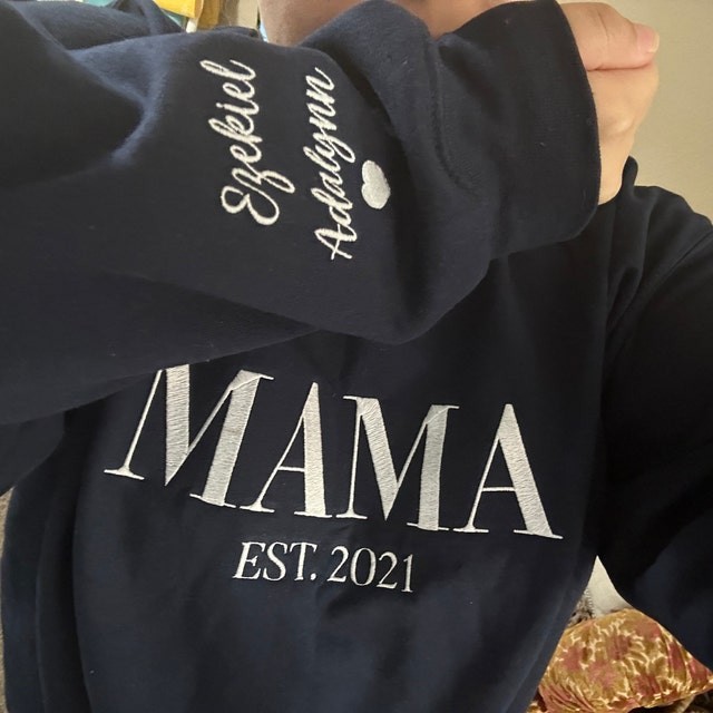 Custom Embroidered Mama Sweatshirt Gift Ideas For Christmas Family Gift