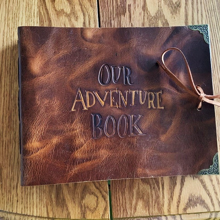 Our Adventure Book Personalized Leather Photo Album Scrapbook For Valentine's Day Anniversary Gift