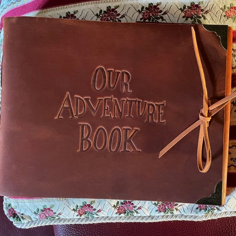 Our Adventure Book Personalized Leather Photo Album Scrapbook For Valentine's Day Anniversary Gift