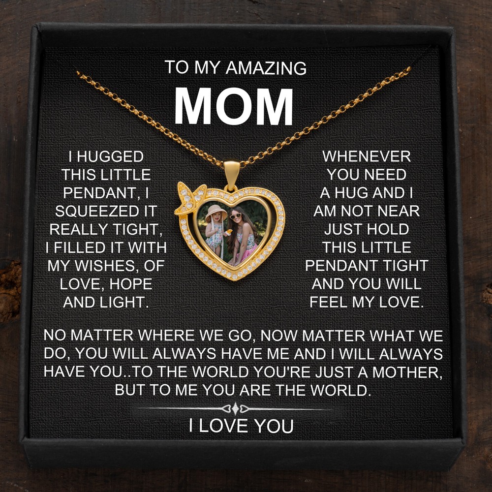 Personalized Heart Necklace with Photo Memory For Family Gift