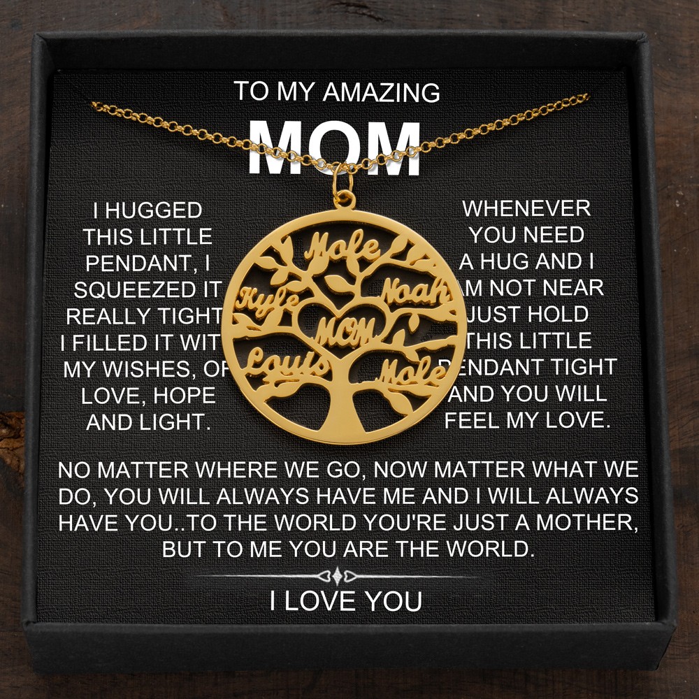 Custom Family Tree Necklaces With Kids Names For Mother's Day Gift Ideas