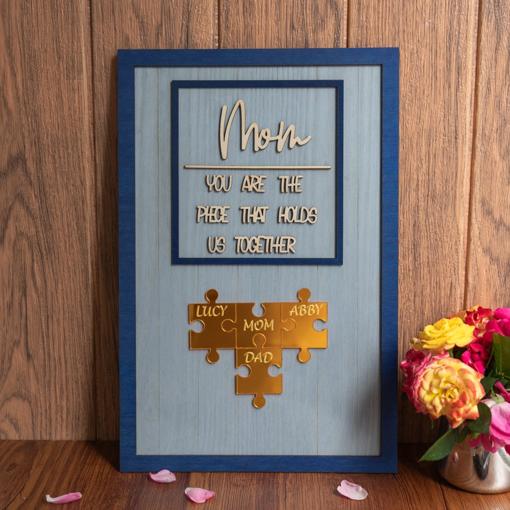 Custom Mom Puzzle Sign with Name Piece That Holds Us Together For Mother's Day Gift Ideas