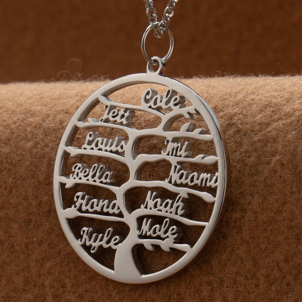 Custom Family Tree Necklaces With Kids Names For Mother's Day Gift Ideas