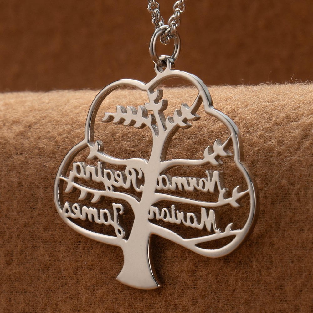 Personalized Family Tree Necklace with Names For Mother's Day Gift