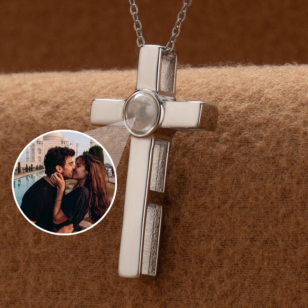 Personalized Cross Projection Necklace for Her