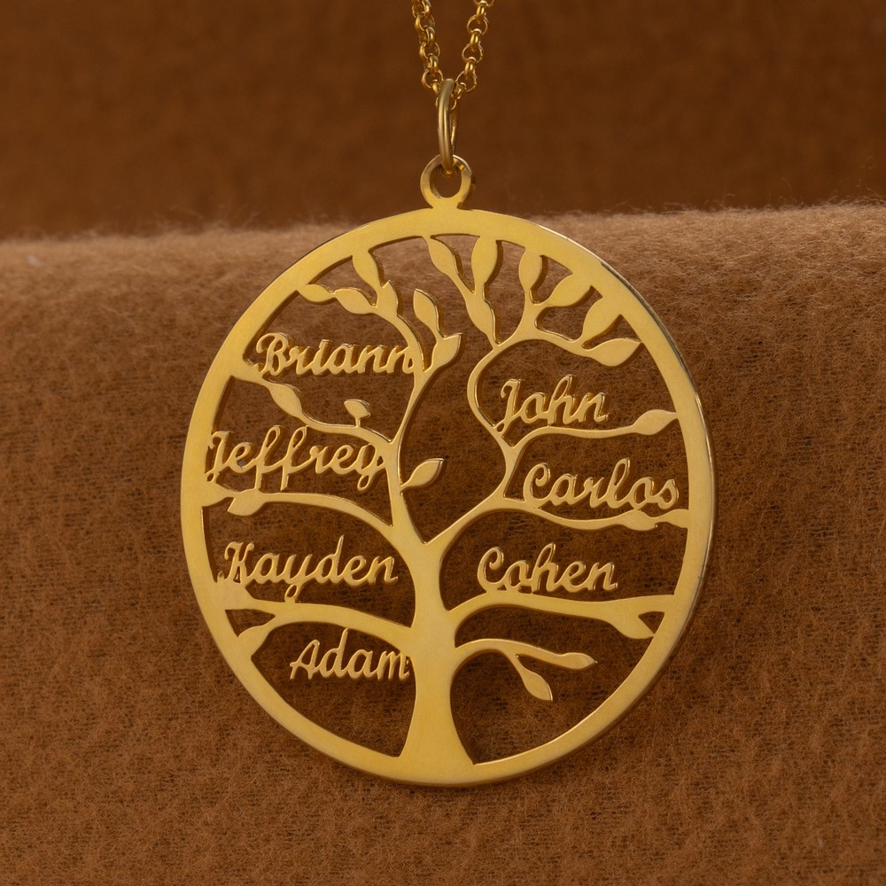 Custom Family Tree Necklaces With Kids Names For Mother's Day Gift Ideas