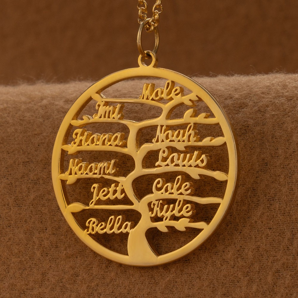 Custom Family Tree Necklaces With Kids Names For Mother's Day Gift Ideas