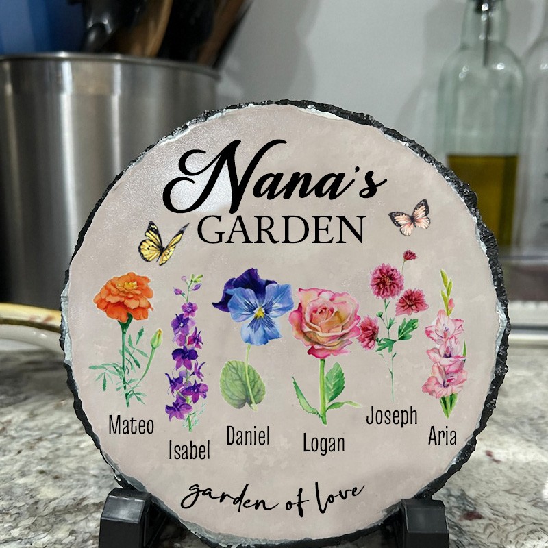 Custom Nana's Garden Birth Flower Plaque For Mom Grandma Christmas Gift Ideas