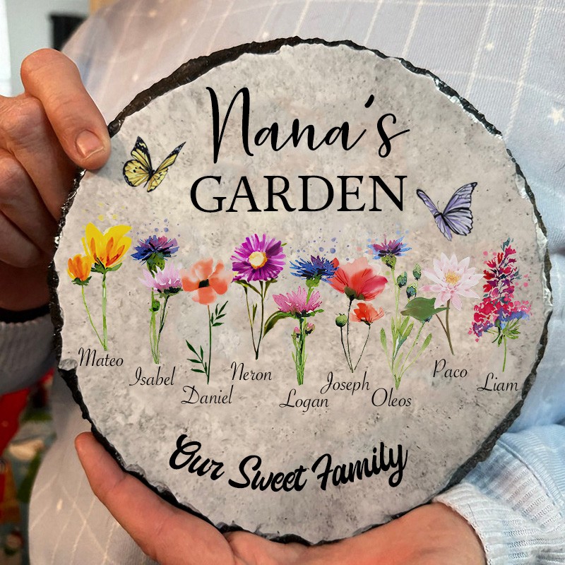 Custom Nana's Garden Birth Flower Plaque For Mom Grandma Christmas Gift Ideas