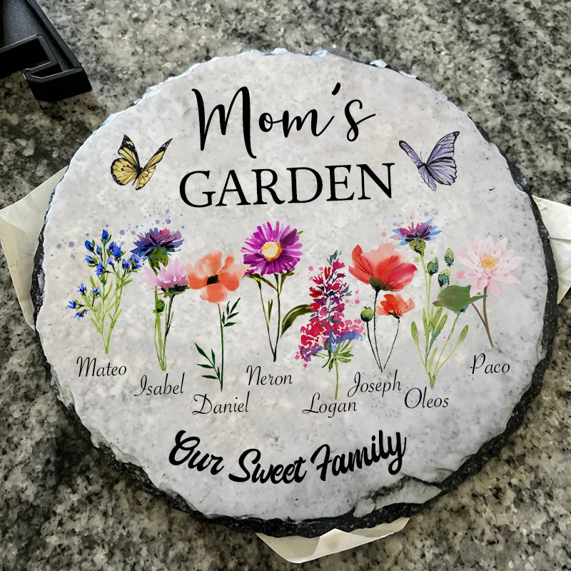 Custom Mom's Garden Birth Month Flower Plaque For Mom Grandma Christmas Gift Ideas