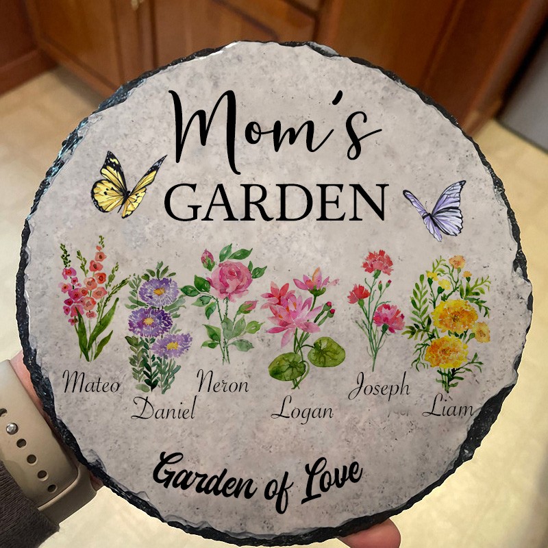 Custom Mom's Garden Birth Flower Plaque For Mom Grandma Christmas Gift Ideas