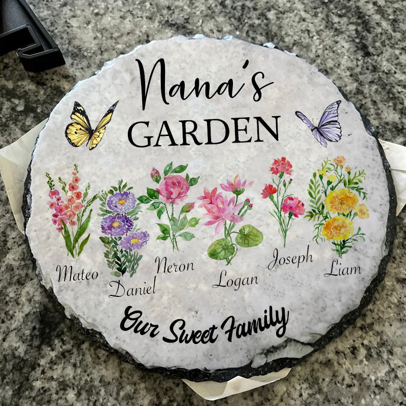 Custom Nana's Garden Birth Month Flower Plaque For Mom Grandma Christmas Gift Ideas