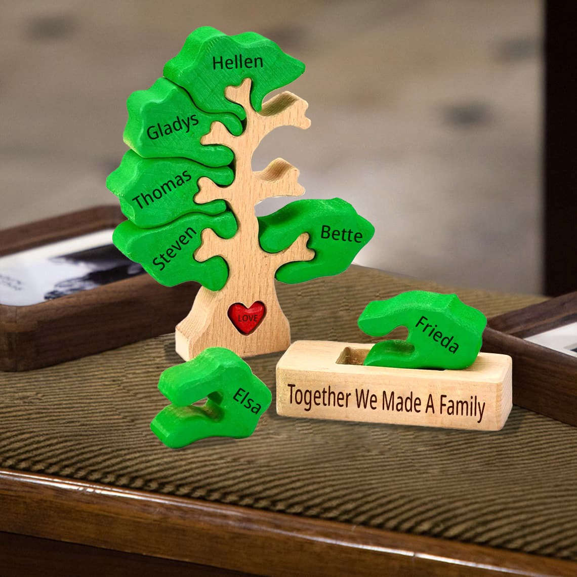 Personalized Wooden Family Tree Puzzle Home Decor For Christmas Keepsake Gift