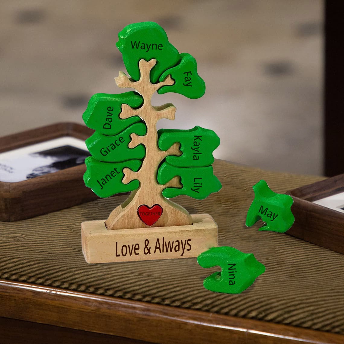 Personalized Wooden Family Tree Puzzle Home Decor For Christmas Keepsake Gift