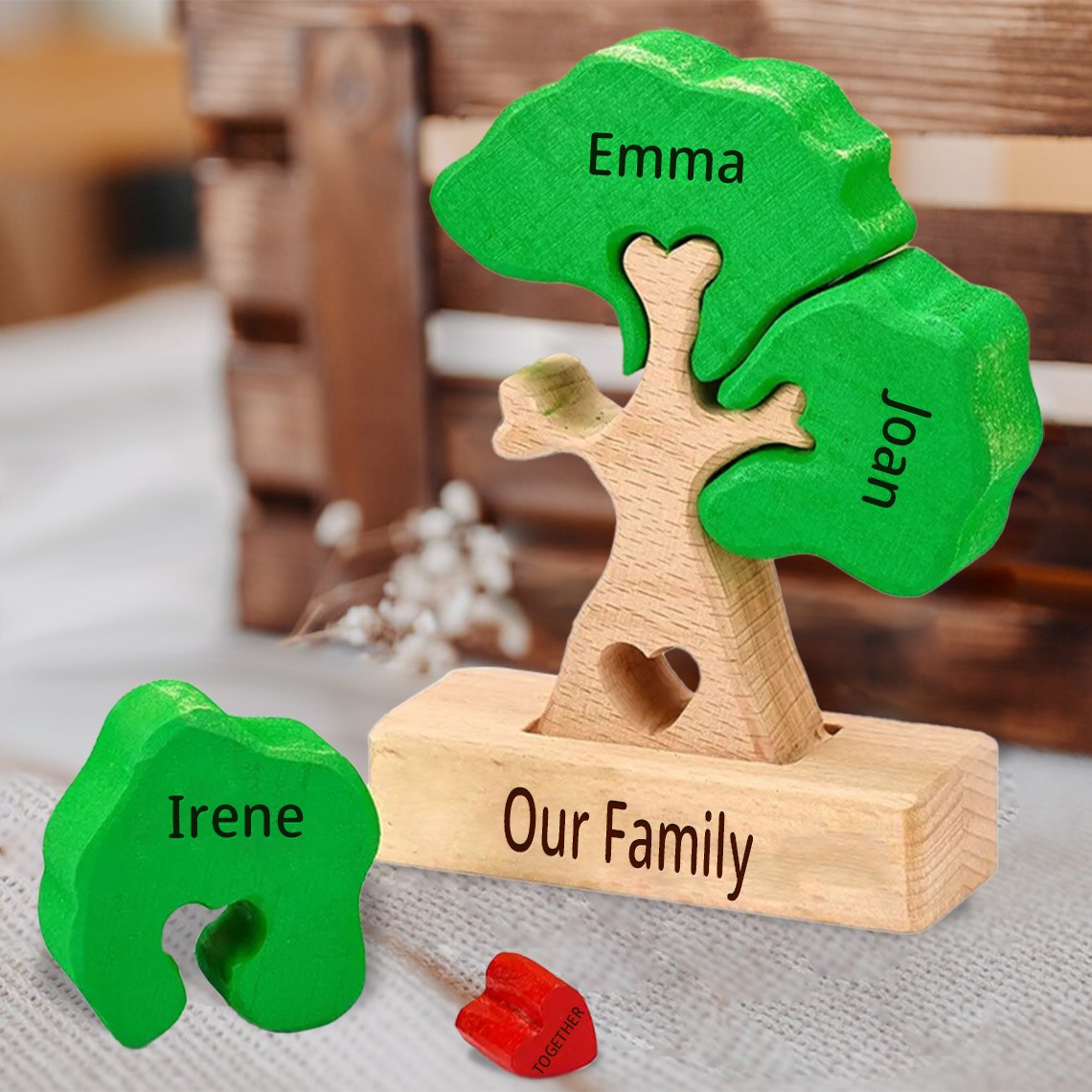 Personalized Wooden Family Tree Puzzle Home Decor For Christmas Keepsake Gift