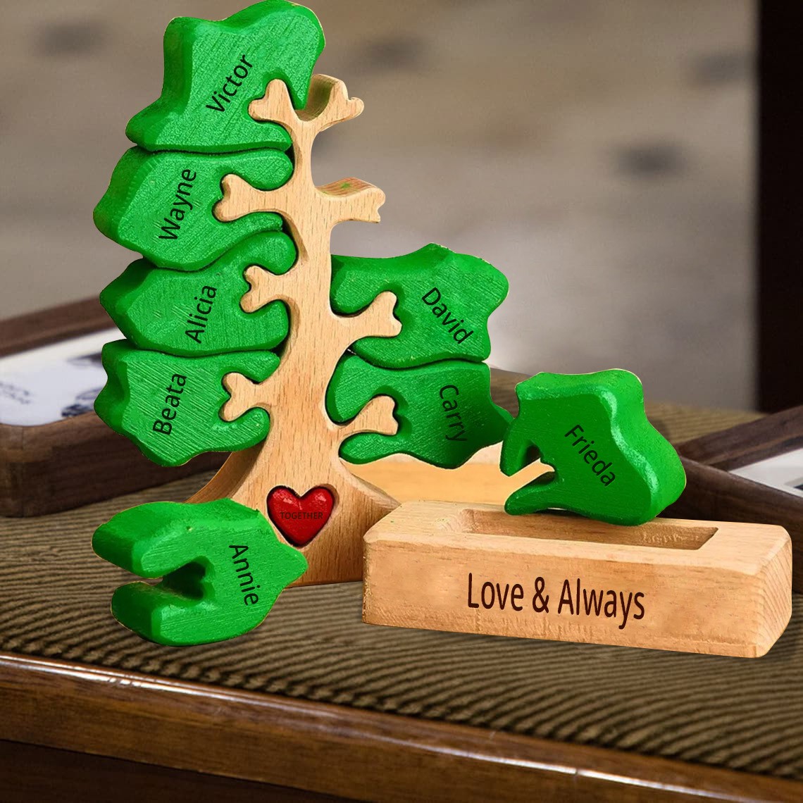 Personalized Wooden Family Tree Puzzle Home Decor For Christmas Keepsake Gift