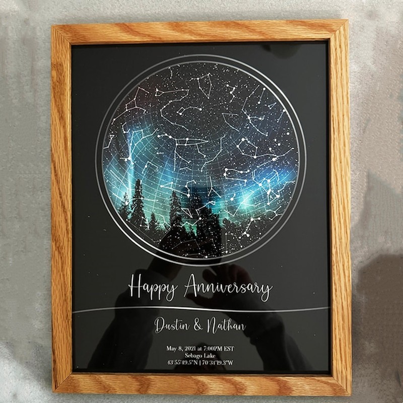 Custom Custom Star Map Print Frame For Anniversary Wedding Valentine's Day Gift