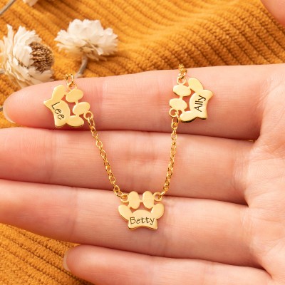 Personalized Dainty Pet Necklace with Minimalist Paw Name Gifts For Pet Moms