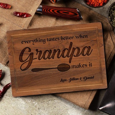 Personalized Cutting Board BBQ Themed Grill Master For Father's Day Gift Ideas