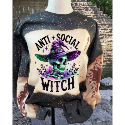 Spooky Anti Socia Witch Vintage Sweatshirt Hoodie For Gift Ideas