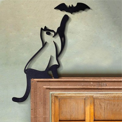 Halloween Ghost Black Cat Door Topper Home Corner Decor