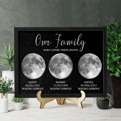 Custom Family Universe Moon Phase Print Frame With Kids Names Unique Mother's Day Gifts