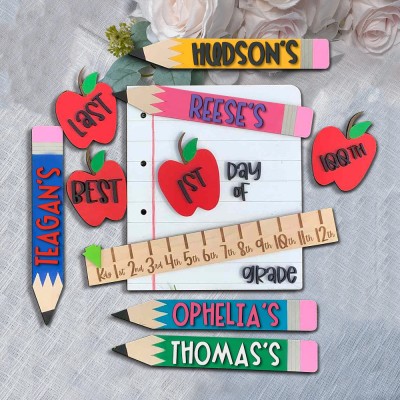 Personalized First/Last Day of School Sign Back to School Prop Board Milestone For Kids Gift