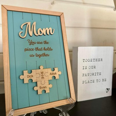 Personalized Mom Puzzle Sign Unique Wood Sign For Mother's Day Gift