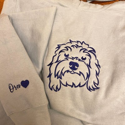 Custom Embroidered Pet Hoodie For Dog Lover Gift