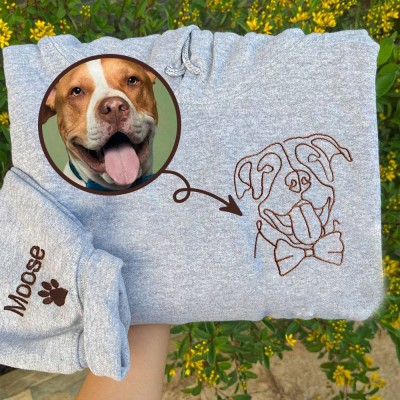 Custom Embroidered Pet Sweatshirt For Dog Lover Gift